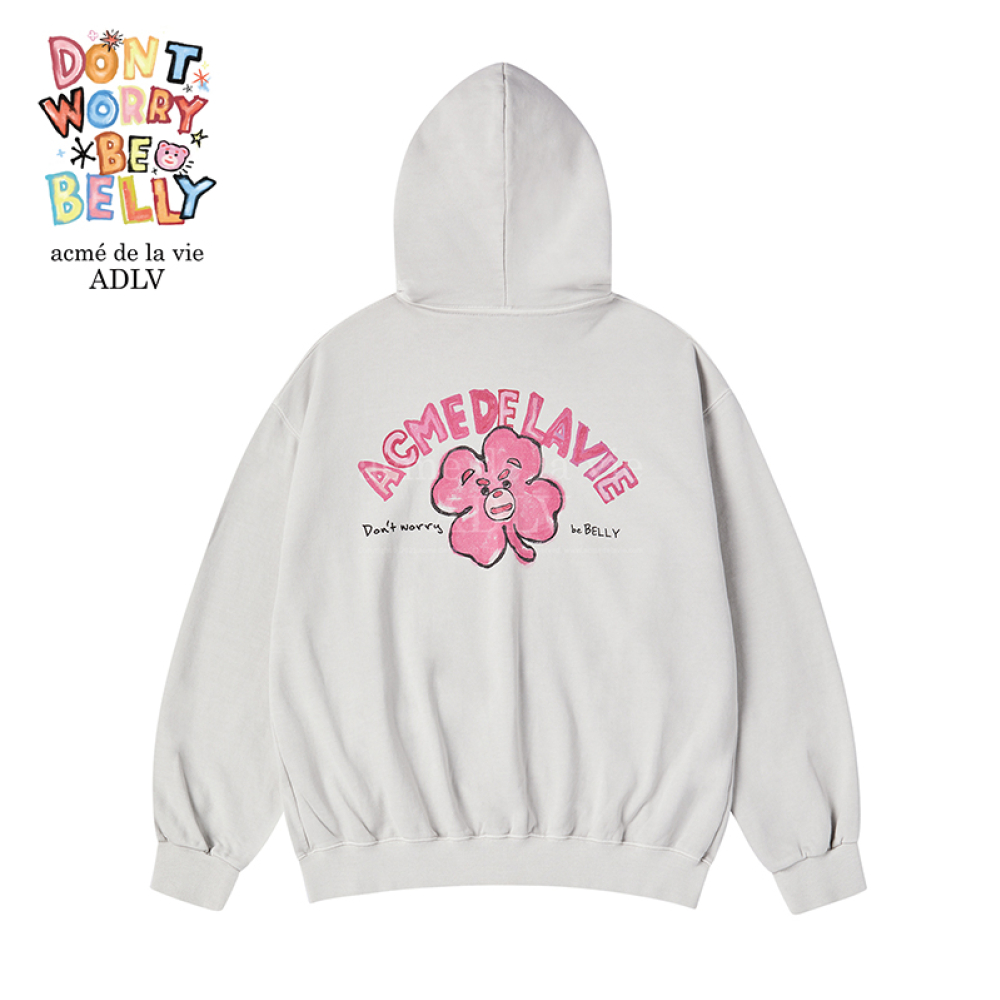acmé de la vie X BELLYGOM CLOVER BELLY PIGMENT HOODIE ZIP UP
