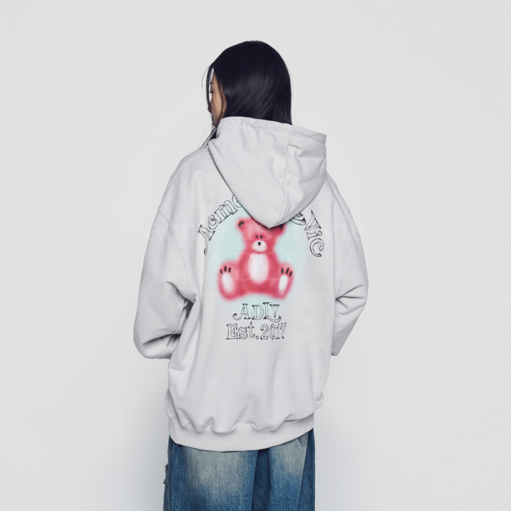 さらに100円引き◆ACME DE LA VIE◆BLUR SKETCH BEAR HOODIE acmé de la vie X HOSHI] BLUR SKETCH BEAR HOODIE GREY AU