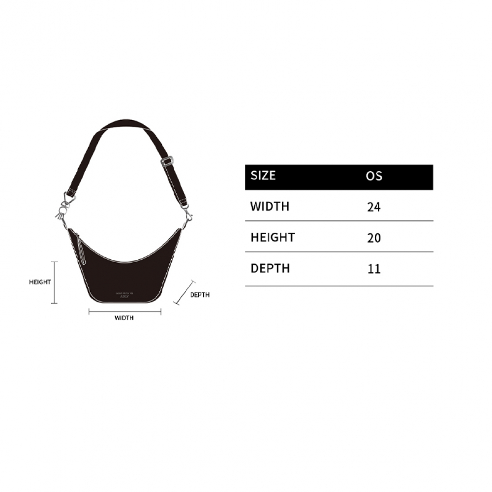 【ADLV】BASIC LOGO GLOSSY VEGAN LEATHER CROSS BAG BASIC LOGO GLOSSY VEGAN LEATHER CROSS BAG IVORY AU$229.00