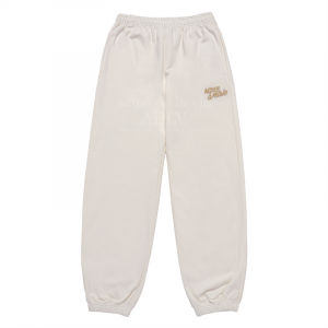 [acmé de la vie X HOSHI]  ROUND SCRIPT BOUCLE LOGO PANTS CREAM