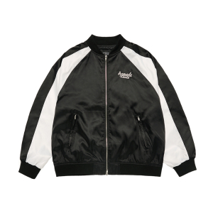 ROPE EMBO COLORATION BOMBER JACKET BLACK