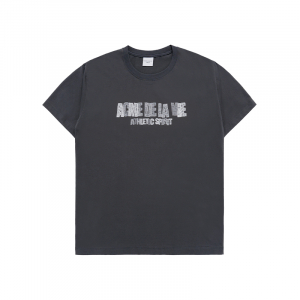 CRAYON DRAWING LOGO SHORT SLEEVE T-SHIRT CHARCOAL