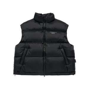 BASIC LOGO OVERSIZE SHORT DUCK DOWN VEST BLACK