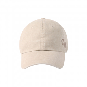 SIDE SYMBOL POINT PIGMENT WASHING BALL CAP BEIGE