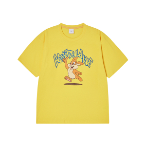 CARTOON CHINCHILLA SHORT SLEEVE T-SHIRT YELLOW