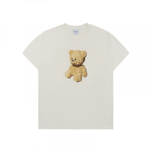 [acmé de la vie X HOSHI]  BLOCK BEAR SHORT SLEEVE T-SHIRT CREAM