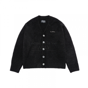 [acmé de la vie X HOSHI] V NECK BOUCLE CARDIGAN BLACK