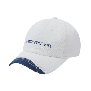 DAMAGE WASHING DENIM BALL CAP WHITE