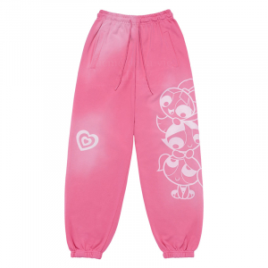 THE POWERPUFF GIRLS X acmé de la vie artwork spray washing pants PINK