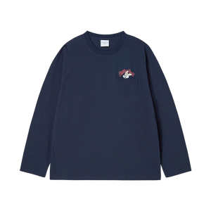 CARTOON CHINCHILLA LONG SLEEVE T-SHIRT DARK NAVY