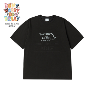 acmé de la vie X BELLYGOM RABBIT BELLY SHORT SLEEVE T-SHIRT BLACK