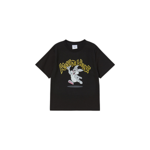 KIDS CARTOON CHINCHILLA SHORT SLEEVE T-SHIRT BLACK
