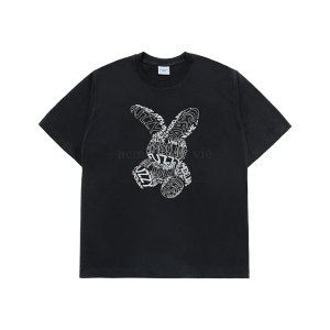 LETTERING RABBIT SHORT SLEEVE T-SHIRT BLACK