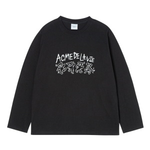 DANCING BEAR LONG SLEEVE T-SHIRT BLACK