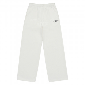 BASIC LOGO NEEDLEWORK SWEAT PANTS CREAM