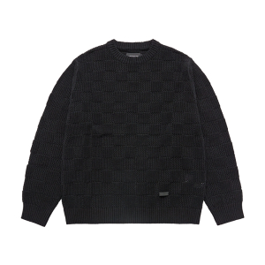 LEATHER WAPPEN OVERSIZE KNIT BLACK