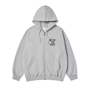 [acmé de la vie X HOSHI] INK STAMP LOGO HOOD ZIP UP MELANGE