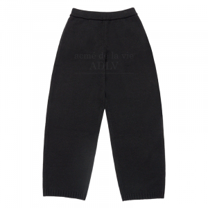 OVERSIZE SET UP KNIT PANTS BLACK