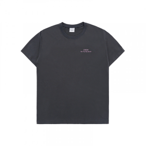 [acmé de la vie X HOSHI]  UPSIDE DOWN BASIC LOGO SHORT SLEEVE T-SHIRT CHARCOAL