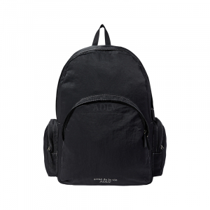 BASIC LOGO STITCH NYLON BACKPACK BLACK