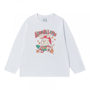 SANTA RABBIT PRESENT LONG SLEEVE T-SHIRT WHITE