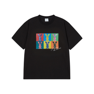 ALIEN RABBIT POPART SHORT SLEEVE T-SHIRT BLACK