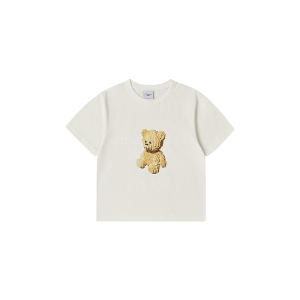 KIDS BLOCK BEAR SHORT SLEEVE T-SHIRT-CREAM