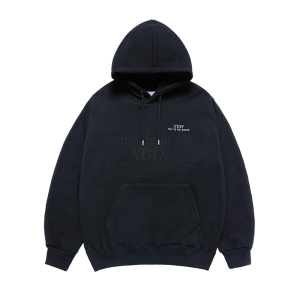 UPSIDE DOWN LOGO NAPPING ZURRY HOODIE BLACK