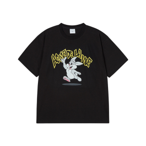 CARTOON CHINCHILLA SHORT SLEEVE T-SHIRT BLACK
