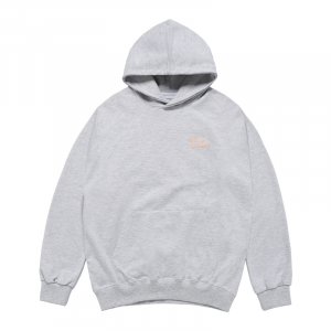 ROUND SCRIPT BOUCLE LOGO HOODIE GREY