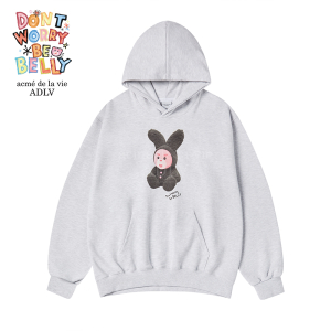 acmé de la vie X BELLYGOM RABBIT BELLY HOODIE MELANGE