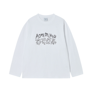 DANCING BEAR LONG SLEEVE T-SHIRT WHITE