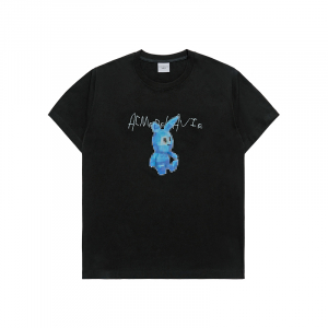 RETRO RABBIT SHORT SLEEVE T-SHIRT BLACK