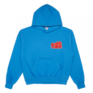 BOUCLE EMBROIDERY PATCH HOODIE SKYBLUE