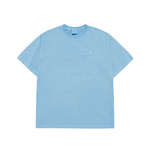 APPLIQUE LOGO PIGMENT SHORT SLEEVE T-SHIRT LIGHT BLUE