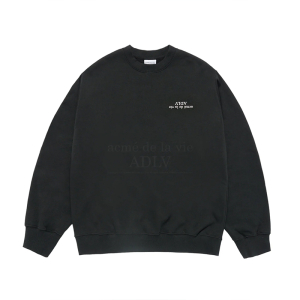 UPSIDE DOWN LOGO NAPPING ZURRY SWEATSHIRTS BLACK