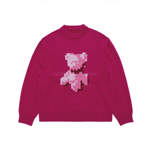 [acmé de la vie X HOSHI] PIXEL BEAR ARTWORK KNIT PINK