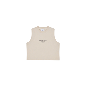 BASIC LOGO WOMAN CROP SLEEVELESS CREAM