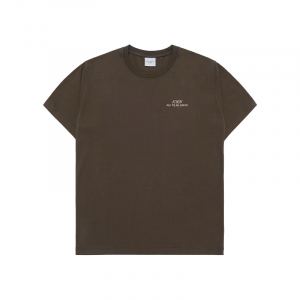 [acmé de la vie X HOSHI]  UPSIDE DOWN BASIC LOGO SHORT SLEEVE T-SHIRT BROWN