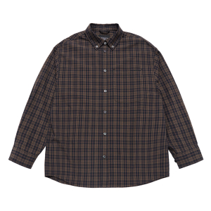 EMBO LOGO OVERSIZE CHECK SHIRTS BLACK