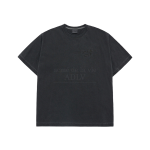 APPLIQUE LOGO PIGMENT SHORT SLEEVE T-SHIRT CHARCOAL