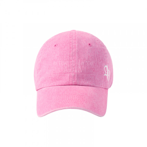 SIDE SYMBOL POINT PIGMENT WASHING BALL CAP PINK