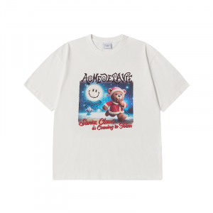 RUNNING SANTA BEAR SHORT SLEEVE T-SHIRT CREAM