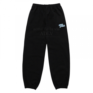 [acmé de la vie X HOSHI]  ROUND SCRIPT BOUCLE LOGO PANTS BLACK