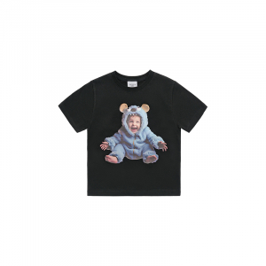 KIDS BABY FACE MONSTER BABY SHORT SLEEVE T-SHIRT BLACK