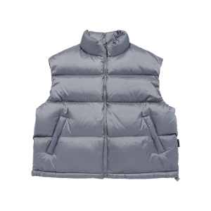 BASIC LOGO OVERSIZE SHORT DUCK DOWN VEST GREY