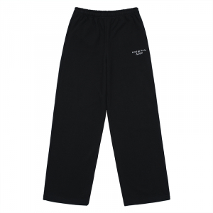 BASIC LOGO NEEDLEWORK SWEAT PANTS BLACK