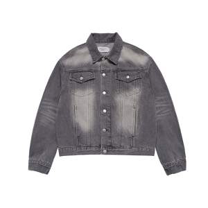 DENIM SET UP TRUCKER JACKET GRAY