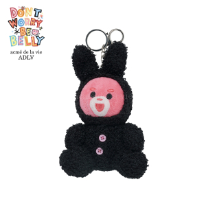 acmé de la vie X BELLYGOM FUZZY RABBIT BELLY KEYRING BLACK