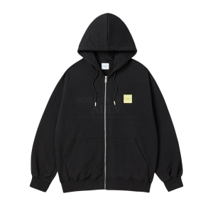 [acmé de la vie X HOSHI] BOX BASIC LOGO HOOD ZIP UP BLACK